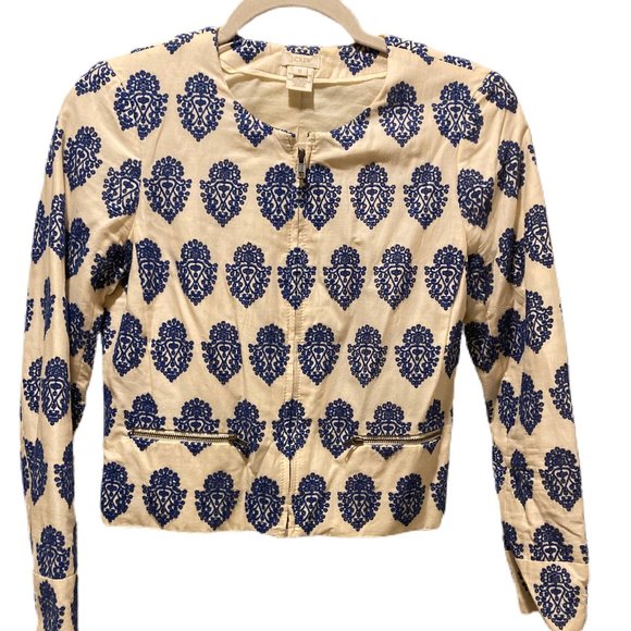 J. Crew Filigree Embroidered Jacket (Size 0) - Picture 2 of 6